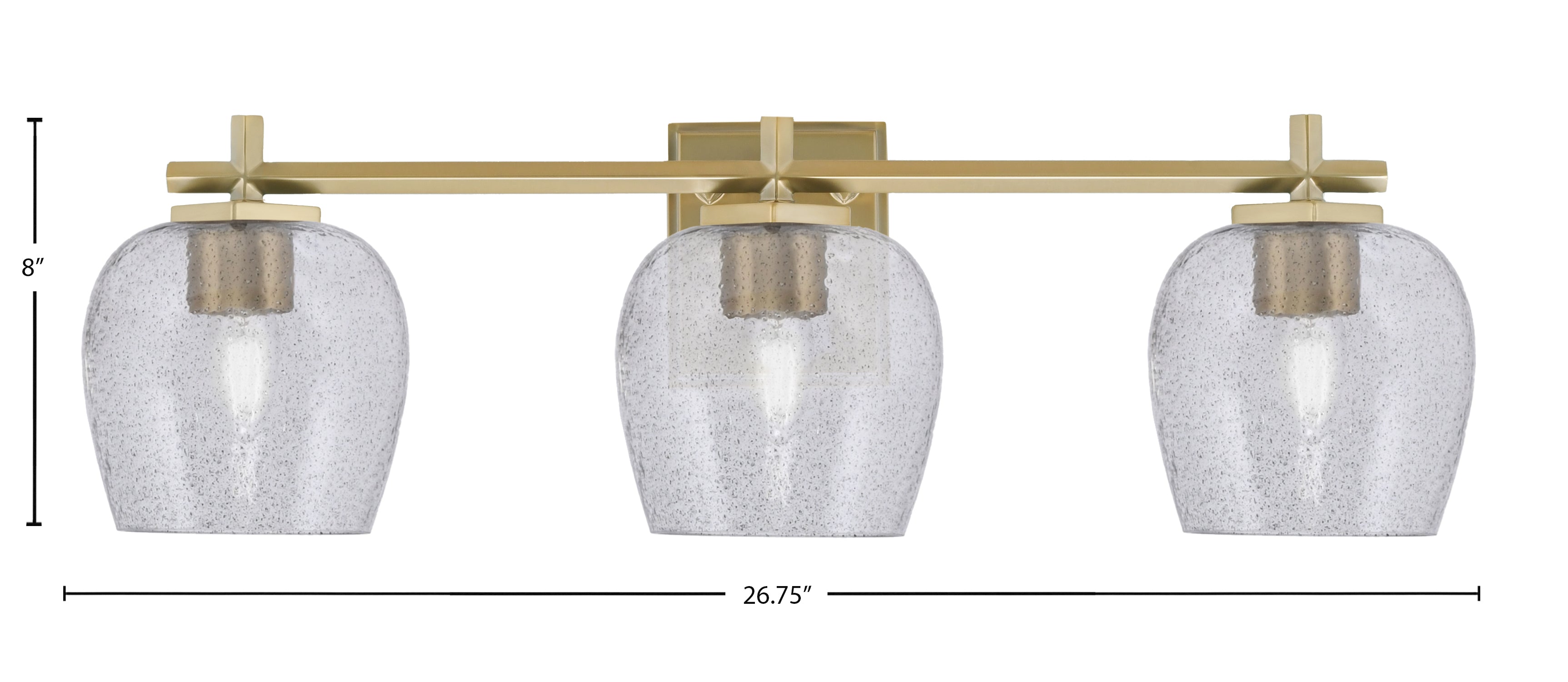 Franklin Three Light Bath Bar in New Age Brass with Smoke Bubble Shade