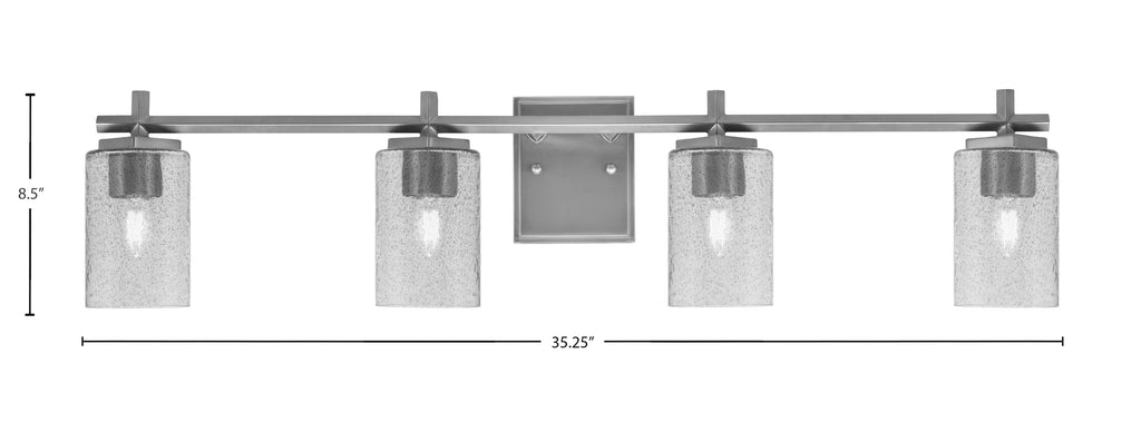 Franklin Four Light Bath Bar in Graphite with Smoke Bubble Shade