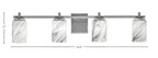 Franklin Four Light Bath Bar in Graphite with Onyx Swirl Shade