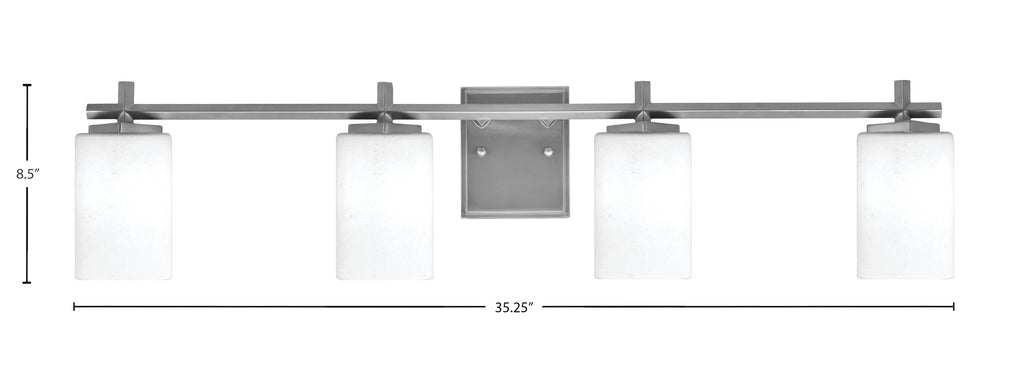 Franklin Four Light Bath Bar in Graphite with White Muslin Shade