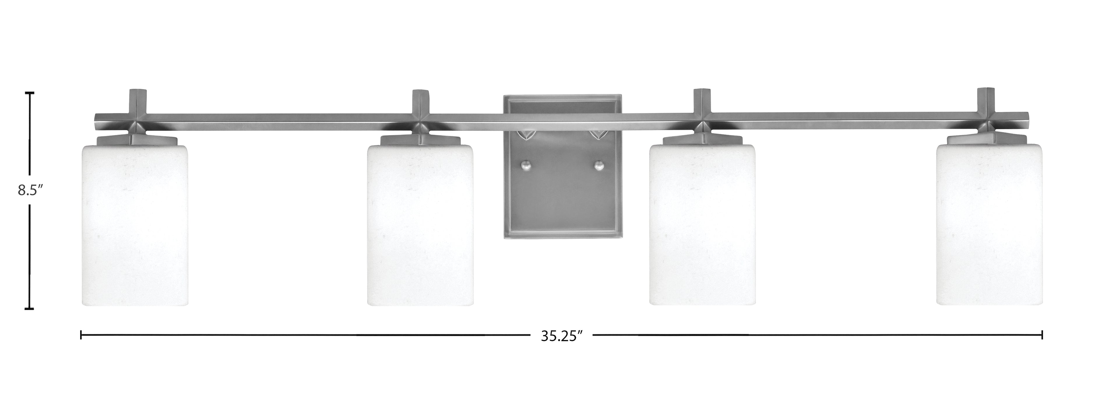 Franklin Four Light Bath Bar in Graphite with White Muslin Shade