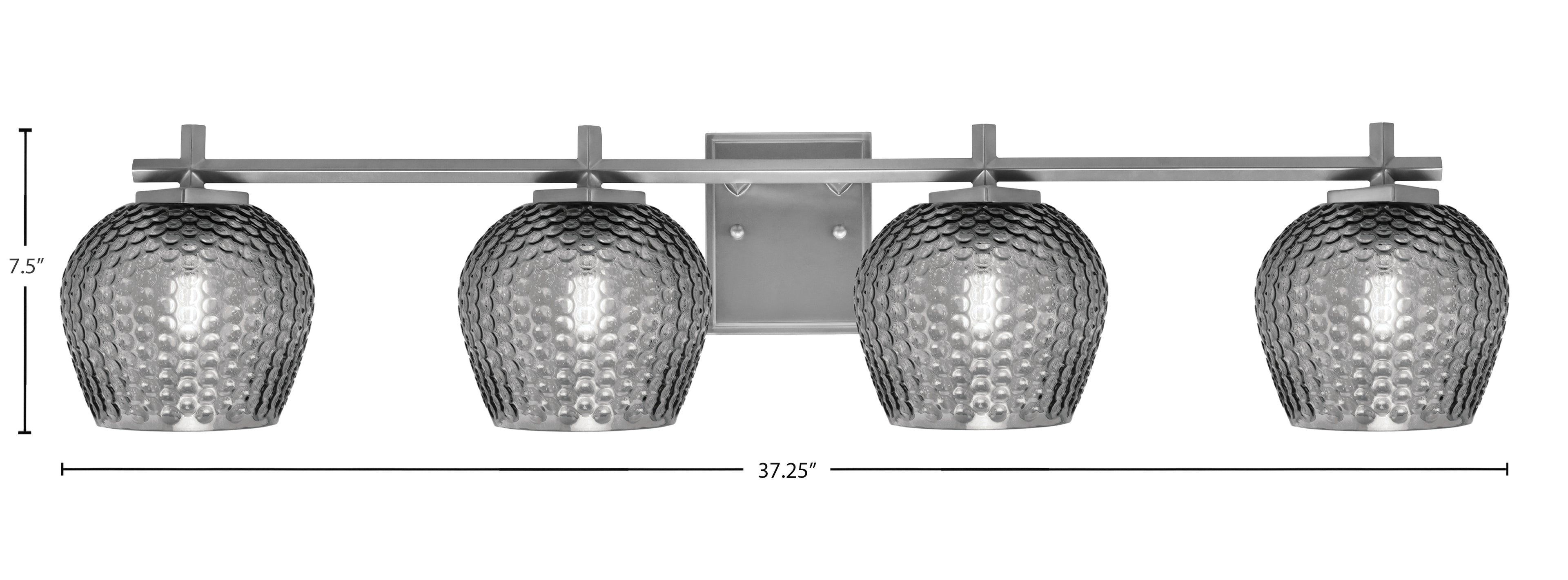 Franklin Four Light Bath Bar in Graphite with Smoke Textured Shade