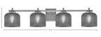 Franklin Four Light Bath Bar in Graphite with Smoke Textured Shade