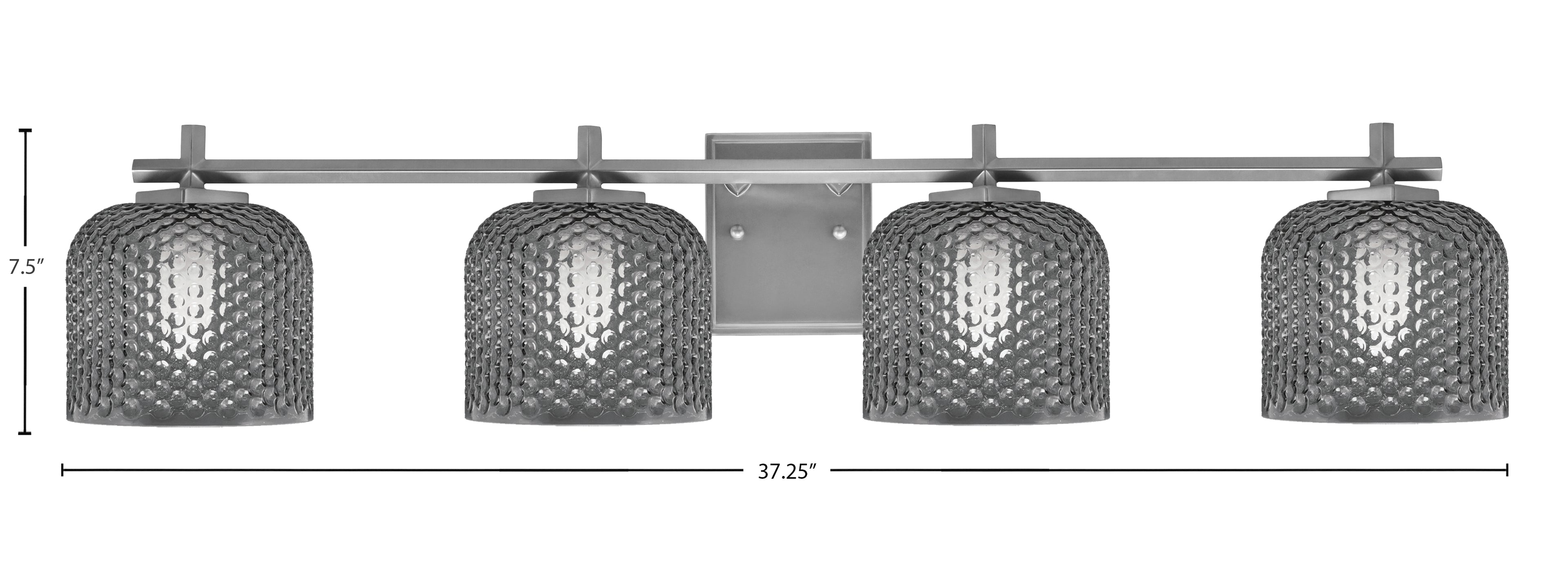 Franklin Four Light Bath Bar in Graphite with Smoke Textured Shade