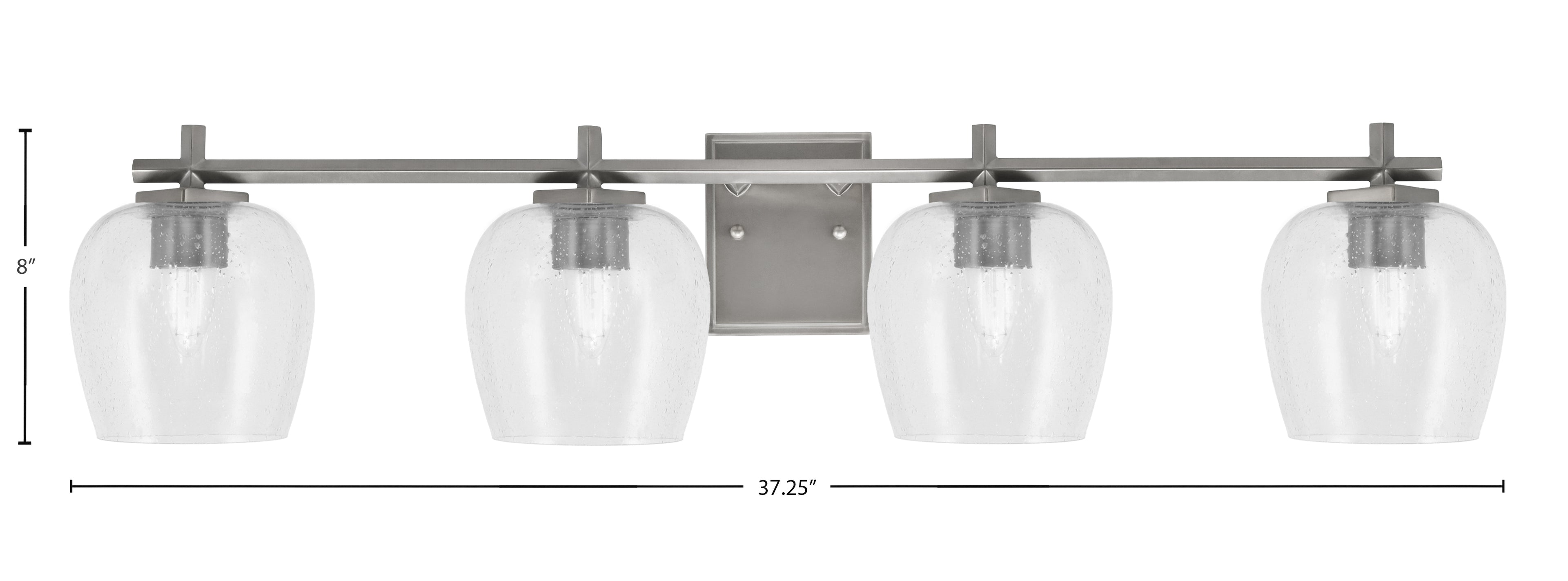 Franklin Four Light Bath Bar in Graphite with Clear Bubble Shade