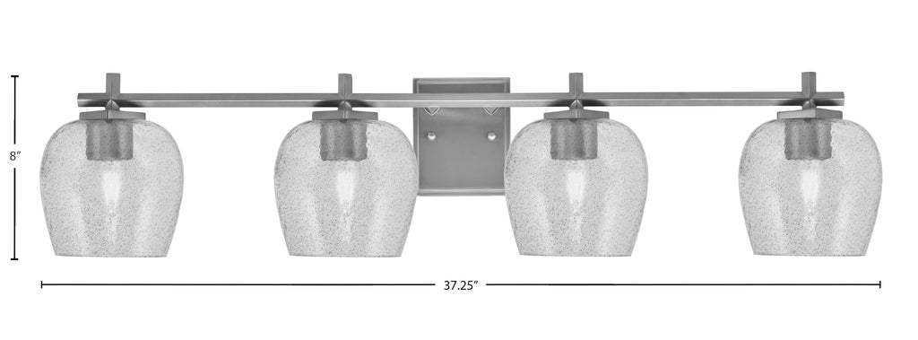 Franklin Four Light Bath Bar in Graphite with Smoke Bubble Shade