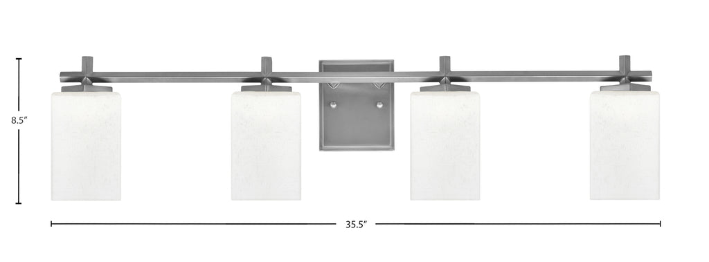 Franklin Four Light Bath Bar in Graphite with White Muslin Shade