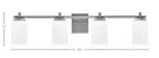 Franklin Four Light Bath Bar in Graphite with White Muslin Shade