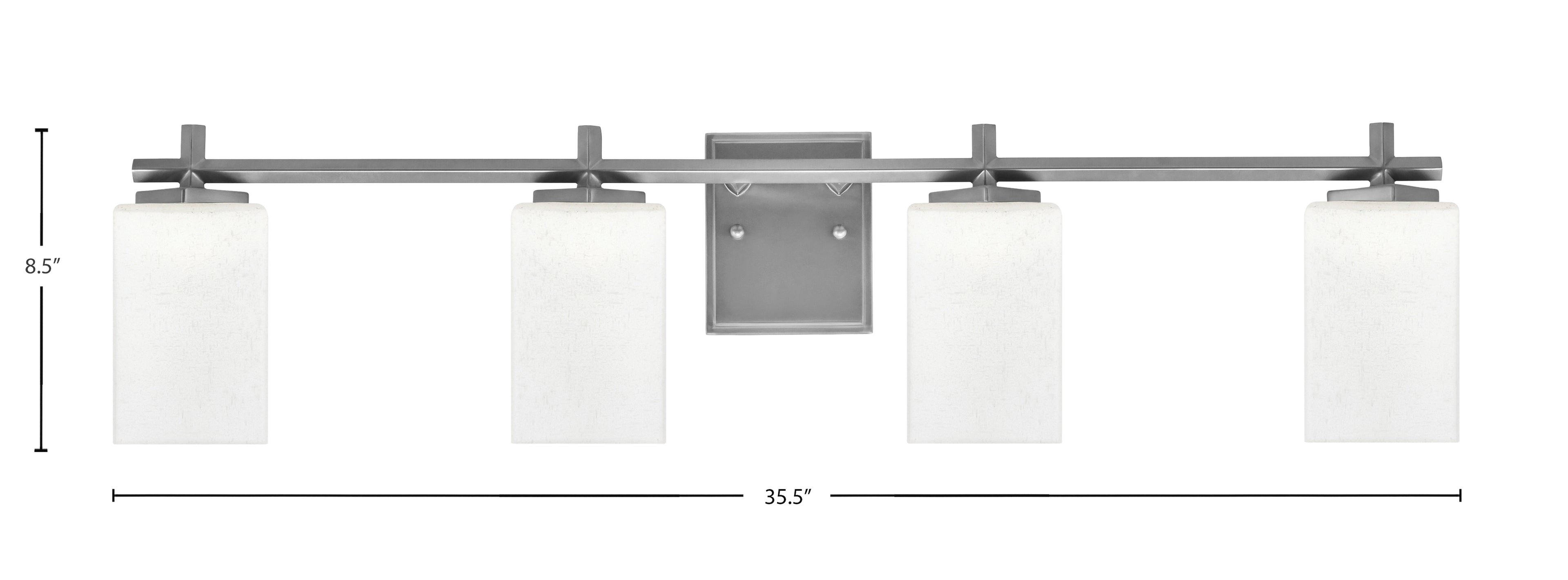 Franklin Four Light Bath Bar in Graphite with White Muslin Shade