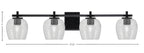 Franklin Four Light Bath Bar in Matte Black with Smoke Bubble Shade