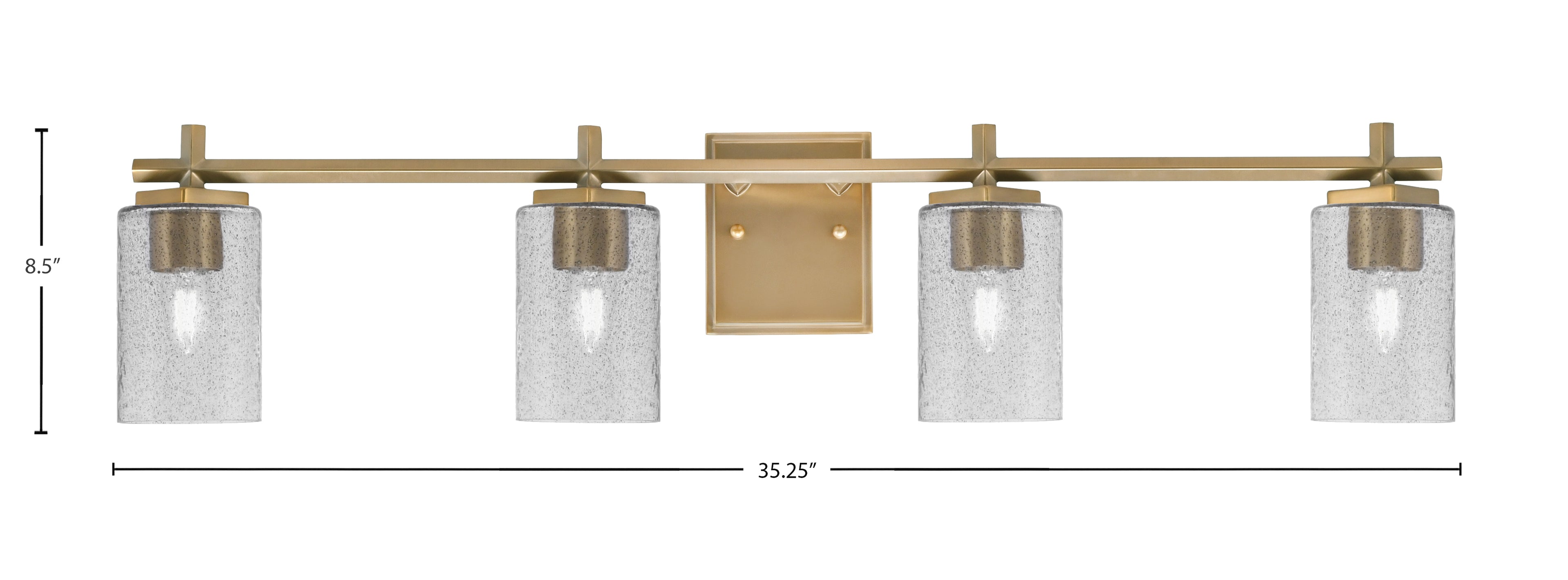 Franklin Four Light Bath Bar in New Age Brass with Smoke Bubble Shade