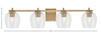Franklin Four Light Bath Bar in New Age Brass with Clear Bubble Shade