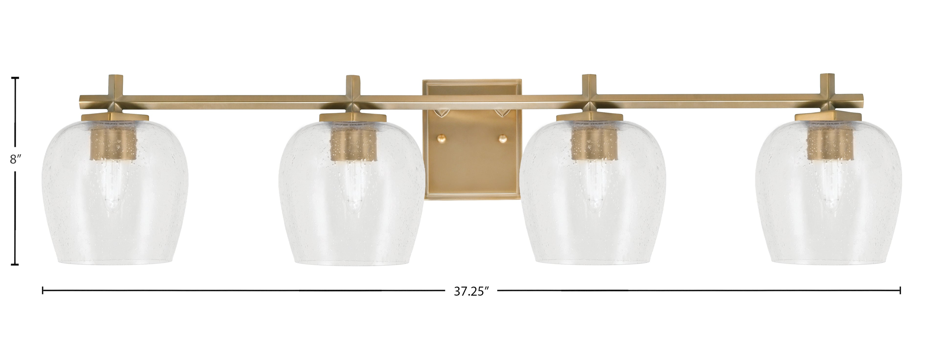 Franklin Four Light Bath Bar in New Age Brass with Clear Bubble Shade