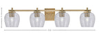 Franklin Four Light Bath Bar in New Age Brass with Smoke Bubble Shade