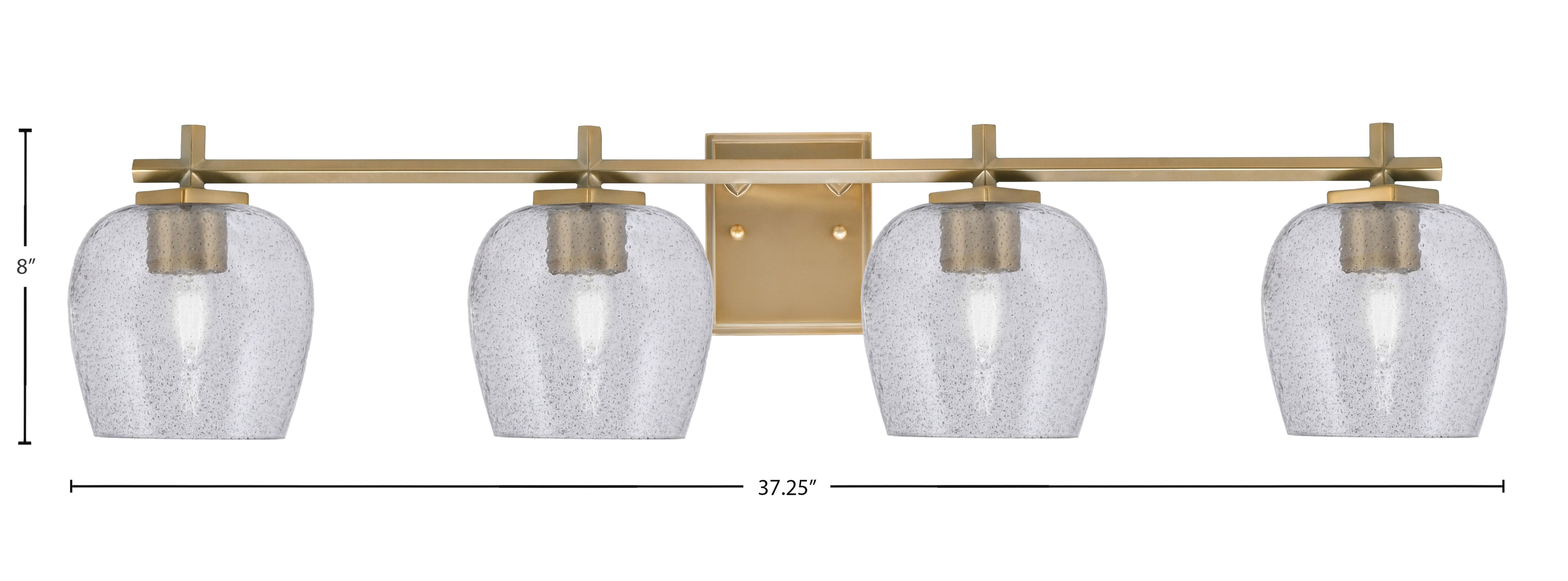 Franklin Four Light Bath Bar in New Age Brass with Smoke Bubble Shade
