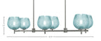Franklin Six Light Island Pendant in Graphite with Turquoise Textured Shade