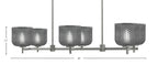 Franklin Six Light Island Pendant in Graphite with Smoke Textured Shade