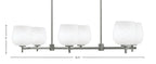 Franklin Six Light Island Pendant in Graphite with White Marble Shade