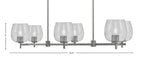 Franklin Six Light Island Pendant in Graphite with Smoke Bubble Shade