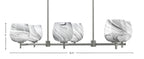 Franklin Six Light Island Pendant in Graphite with Onyx Swirl Shade