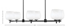 Franklin Six Light Island Pendant in Matte Black with White Marble Shade
