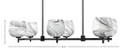 Franklin Six Light Island Pendant in Matte Black with Onyx Swirl Shade