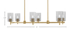 Franklin Six Light Island Pendant in New Age Brass with Smoke Bubble Shade