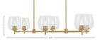 Franklin Six Light Island Pendant in New Age Brass with Clear Bubble Shade