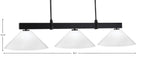 Wellington Three Light Bar in Matte Black with White Marble Shade