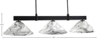 Wellington Three Light Bar in Matte Black with Onyx Swirl Shade