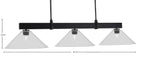 Wellington Three Light Bar in Matte Black with Clear Bubble Shade