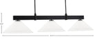 Wellington Three Light Bar in Matte Black with White Muslin Shade