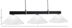 Wellington Three Light Bar in Matte Black & Graphite with White Marble Shade