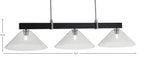 Wellington Three Light Bar in Matte Black & Graphite with Smoke Bubble Shade