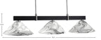 Wellington Three Light Bar in Matte Black & Graphite with Onyx Swirl Shade