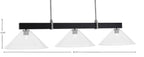 Wellington Three Light Bar in Matte Black & Graphite with Clear Bubble Shade