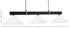 Wellington Three Light Bar in Matte Black & Graphite with White Muslin Shade