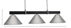 Wellington Three Light Bar in Matte Black & Graphite with Matte Black Metal Shade Shade