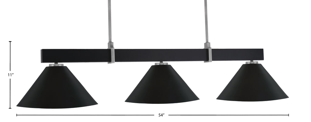 Wellington Three Light Bar in Matte Black & Graphite with Matte Black Metal Shade Shade