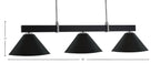 Wellington Three Light Bar in Matte Black & Graphite with Matte Black Metal Shade Shade