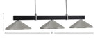 Wellington Three Light Bar in Matte Black & Graphite with Matte Black Metal Shade Shade