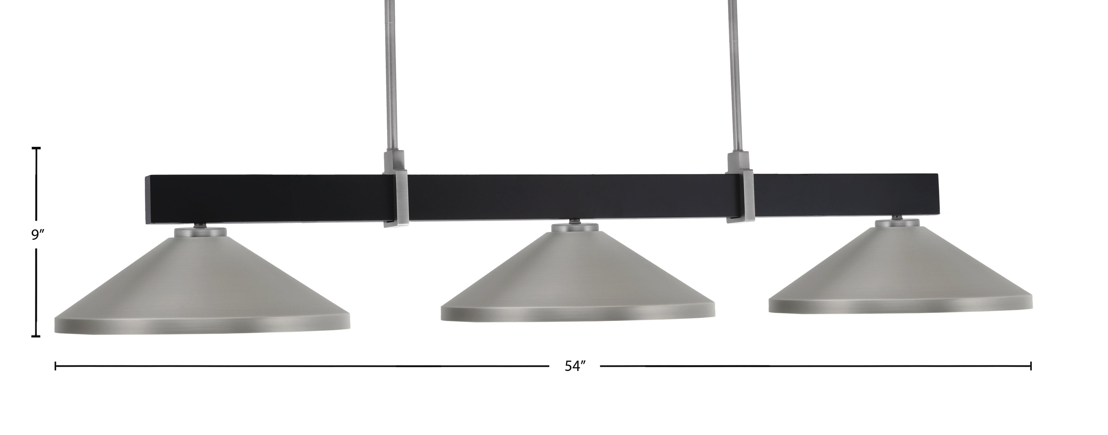 Wellington Three Light Bar in Matte Black & Graphite with Matte Black Metal Shade Shade
