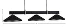 Wellington Three Light Bar in Matte Black & Graphite with Matte Black Metal Shade Shade