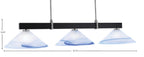 Wellington Three Light Bar in Matte Black & Graphite with Blue Swirl Shade