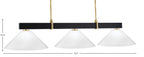 Wellington Three Light Bar in Matte Black & New Age Brass with White Marble Shade