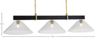 Wellington Three Light Bar in Matte Black & New Age Brass with Smoke Bubble Shade