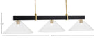 Wellington Three Light Bar in Matte Black & New Age Brass with Clear Bubble Shade