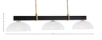 Wellington Three Light Bar in Matte Black & New Age Brass with Clear Ribbed Shade