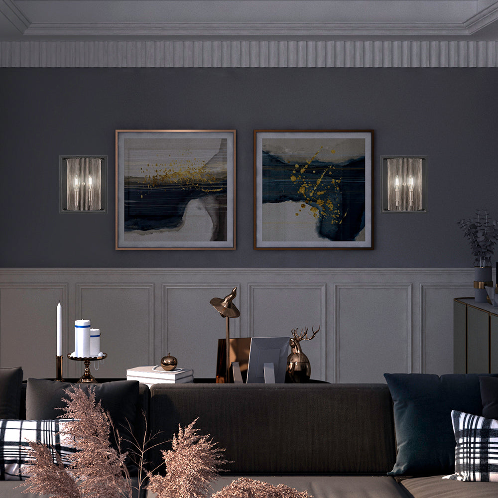 Cadina Two Light Wall Sconce in Matte Black & Brushed Nickel