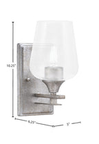 Uptowne One Light Wall Sconce in Aged Silver with 5" Clear Bubble Shade
